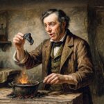 Ảnh minh họa Charles Goodyear phát hiện quá trình lưu hóa cao su trong xưởng thí nghiệm thế kỷ 19, khoảnh khắc mang tính cách mạng của lịch sử cao su.