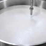 Bồn chứa latex cao su thiên nhiên cô đặc trong hệ thống công nghiệp.